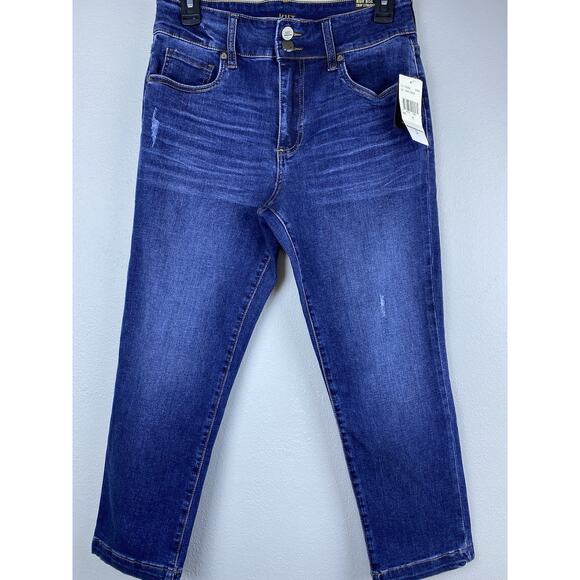 NWT Kut From Kloth Sz 6 Hirise Straight Medium Wash Cropped Denim Jeans - Picture 1 of 7